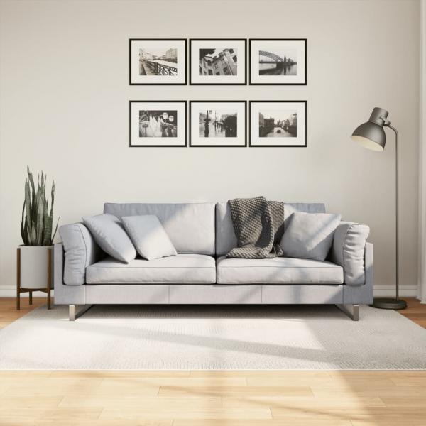 ARDEBO.de - Teppich IZA Kurzflor Skandinavischer Look Creme 140x200 cm