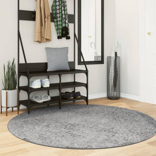 ARDEBO.de - Shaggy-Teppich PAMPLONA Hochflor Modern Grau Ø 160 cm