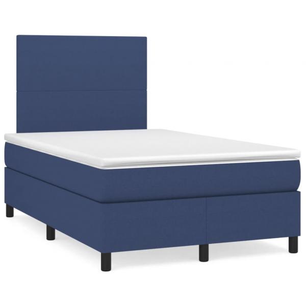 ARDEBO.de - Boxspringbett mit Matratze Blau 120x190 cm Stoff