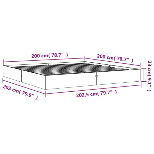 Massivholzbett Wachsbraun 200x200 cm Kiefer
