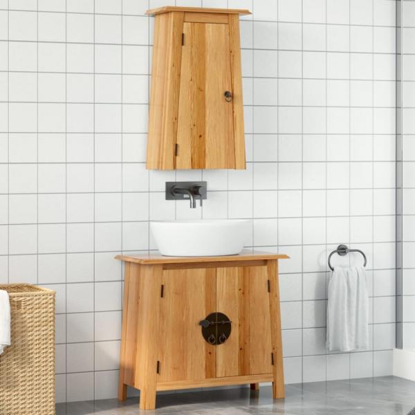 ARDEBO.de - 2-tlg. Badmöbel-Set Massivholz Kiefer