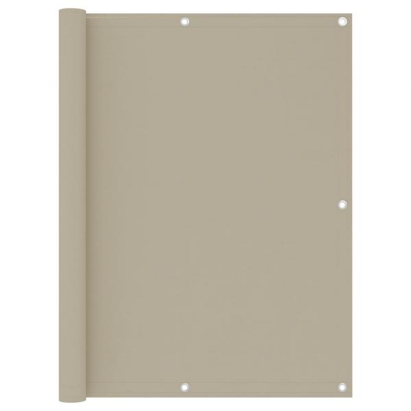 Balkon-Sichtschutz Beige 120x400 cm Oxford-Gewebe
