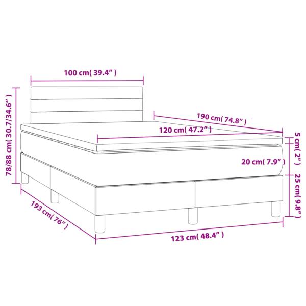 Boxspringbett mit Matratze Dunkelbraun 120x190 cm Stoff