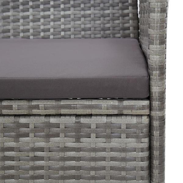 Gartenbank 105 cm Poly Rattan Grau