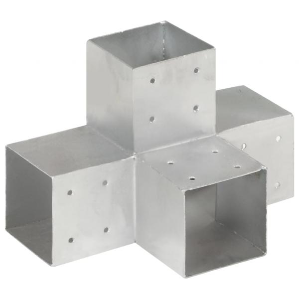 ARDEBO.de - Pfostenverbinder X-Form Verzinktes Metall 101 x 101 mm