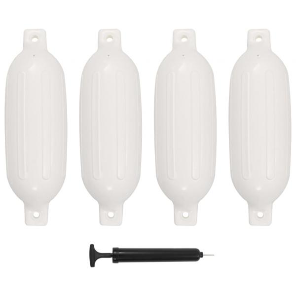 ARDEBO.de - Bootsfender 4 Stk. Weiß 58,5 x 16,5 cm PVC