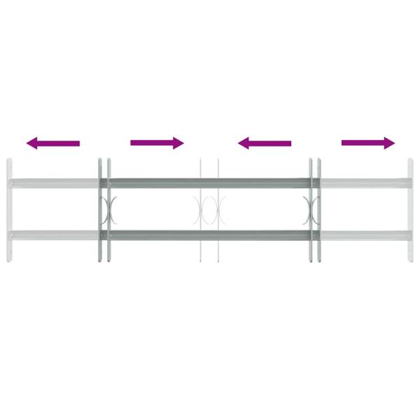 Fenstergitter Verstellbar mit 2 Querstäben 700-1050 mm