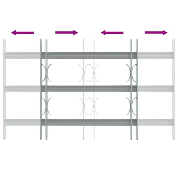 Fenstergitter Verstellbar mit 3 Querstäben 500-650 mm