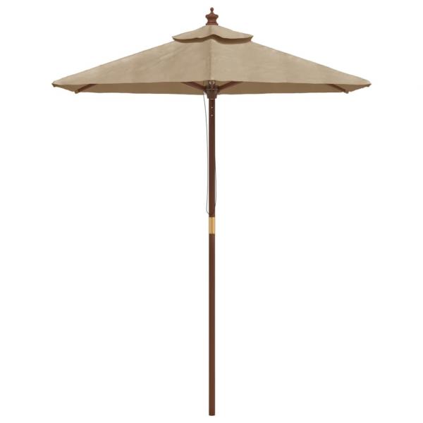 Sonnenschirm mit Holzmast Taupe 196x231 cm