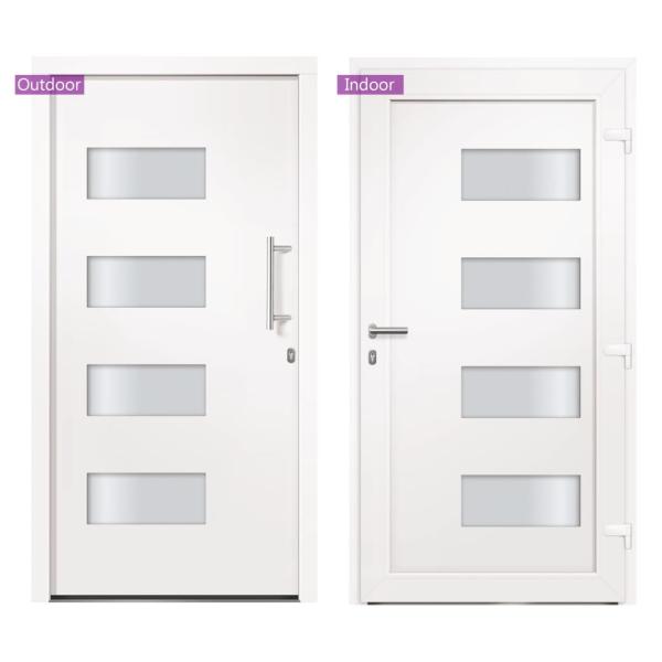 Haustür Aluminium und PVC Weiß 100x200 cm  