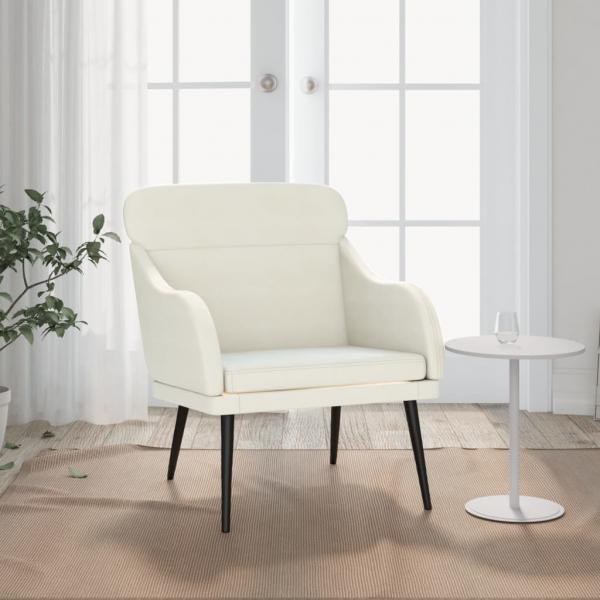 ARDEBO.de - Sessel Creme 63x76x80 cm Samt