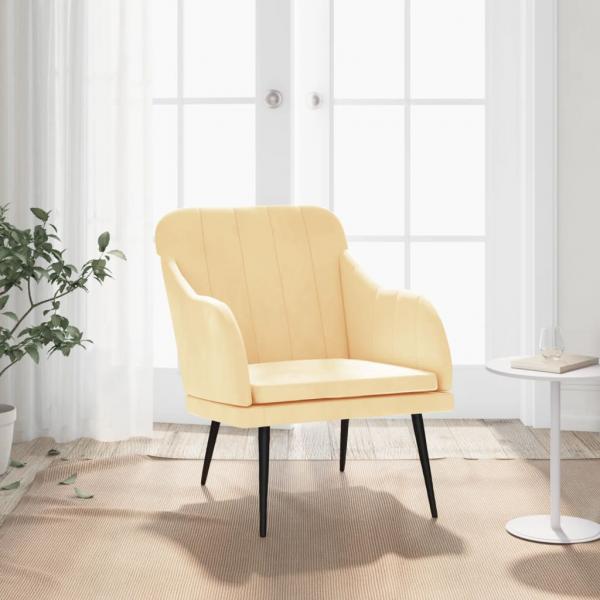 ARDEBO.de - Sessel Creme 63x76x80 cm Samt