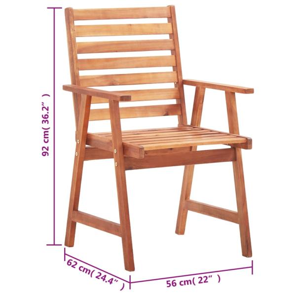 Garten-Essstühle 3 Stk. mit Kissen Massivholz Akazie 