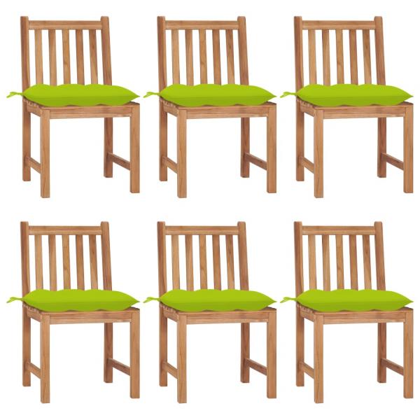 ARDEBO.de - Gartenstühle 6 Stk. mit Kissen Massivholz Teak