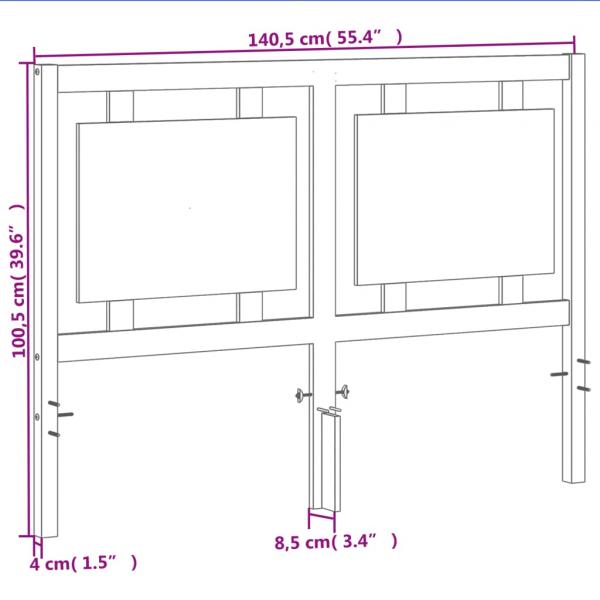 Kopfteil Wachsbraun 135 cm Massivholz Kiefer