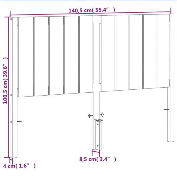 Kopfteil Wachsbraun 135 cm Massivholz Kiefer