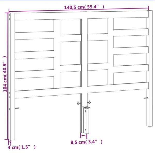 Kopfteil Wachsbraun 135 cm Massivholz Kiefer