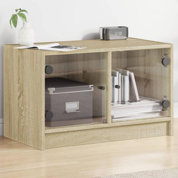 ARDEBO.de - TV-Schrank mit Glastüren Sonoma-Eiche 68x37x42 cm