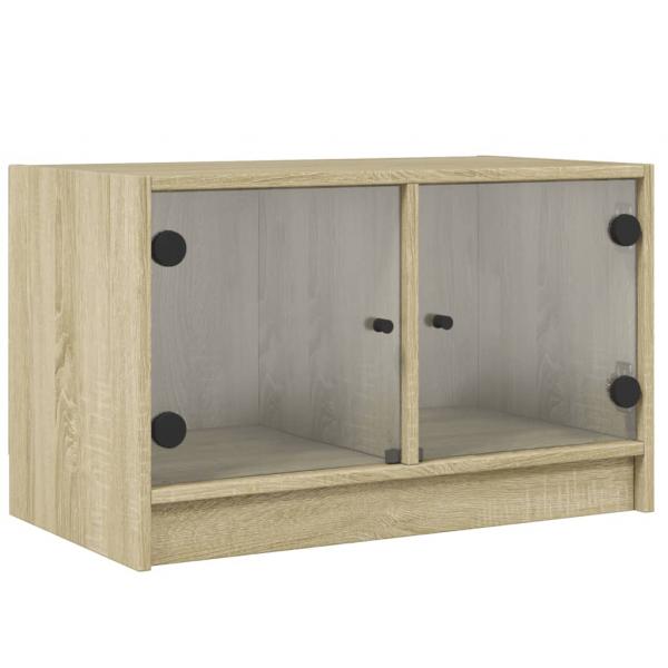 TV-Schrank mit Glastüren Sonoma-Eiche 68x37x42 cm
