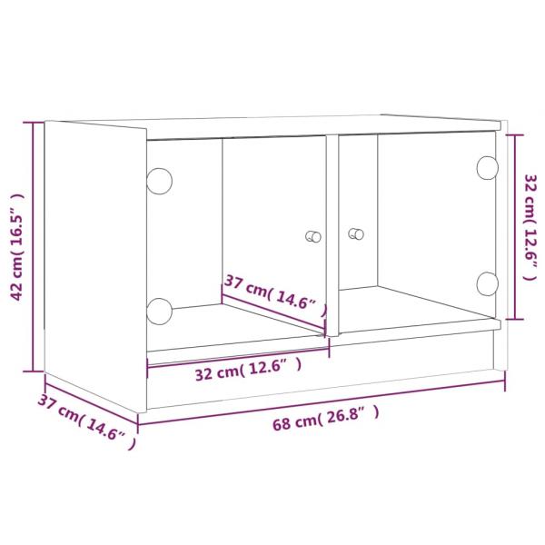 TV-Schrank mit Glastüren Sonoma-Eiche 68x37x42 cm