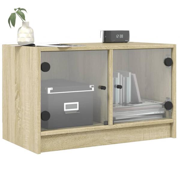 TV-Schrank mit Glastüren Sonoma-Eiche 68x37x42 cm