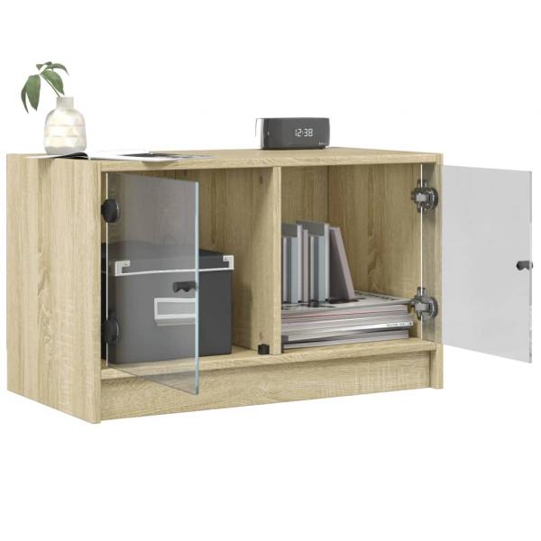 TV-Schrank mit Glastüren Sonoma-Eiche 68x37x42 cm