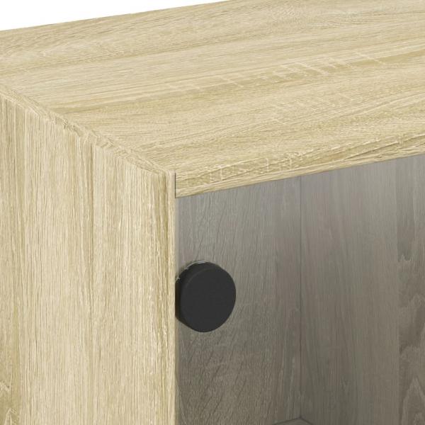 TV-Schrank mit Glastüren Sonoma-Eiche 68x37x42 cm