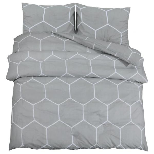 Bettwäsche-Set Grau 240x220 cm Baumwolle