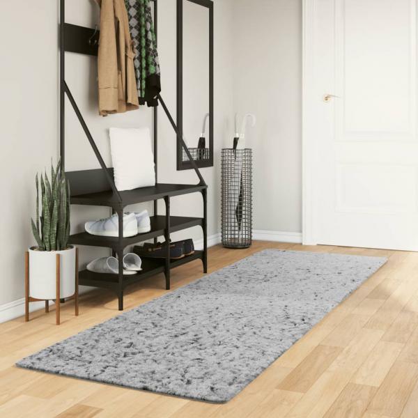 ARDEBO.de - Shaggy-Teppich PAMPLONA Hochflor Modern Grau 80x250 cm