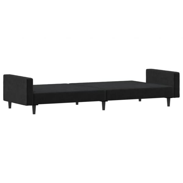 Schlafsofa 2-Sitzer Schwarz Samt