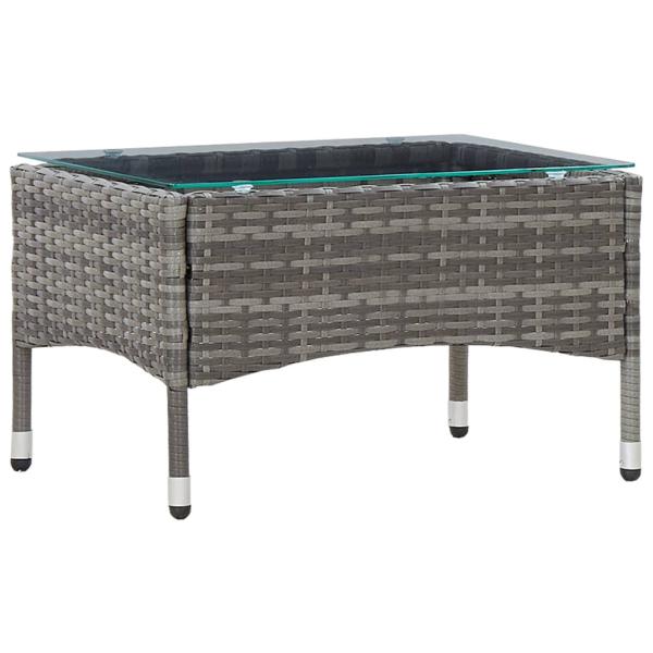2-tlg. Garten-Lounge-Set mit Auflage Poly Rattan Grau 