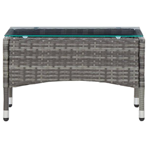 2-tlg. Garten-Lounge-Set mit Auflage Poly Rattan Grau 