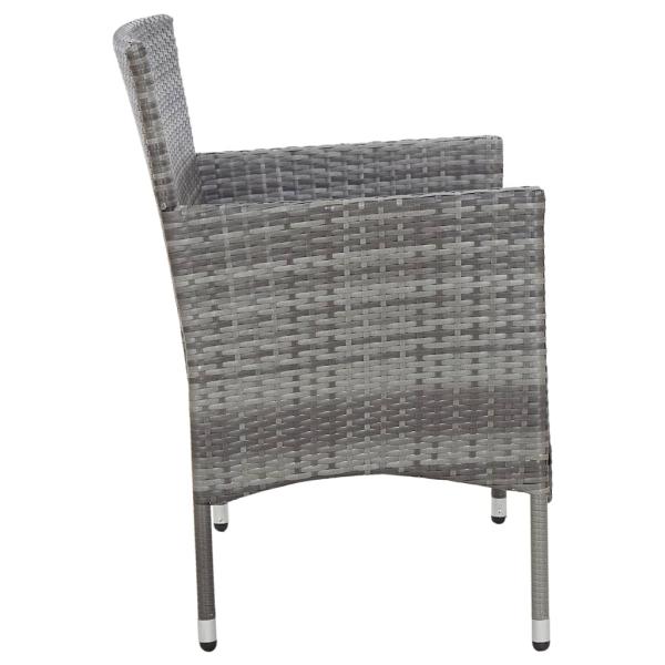 2-tlg. Garten-Lounge-Set mit Auflage Poly Rattan Grau 
