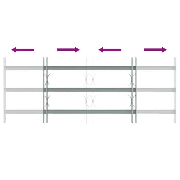 Fenstergitter Verstellbar mit 3 Querstäben 700-1050 mm