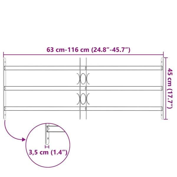 Fenstergitter Verstellbar mit 3 Querstäben 700-1050 mm