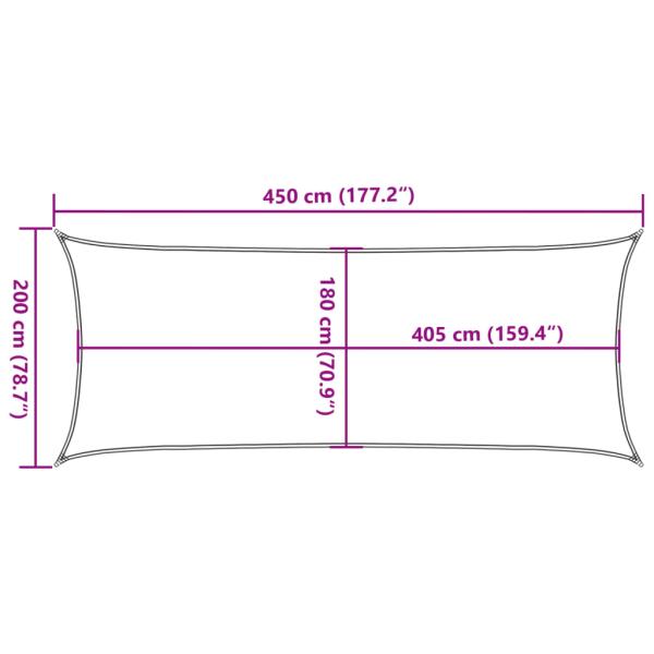 Sonnensegel 160 g/m² Weiß 2x4,5 m HDPE