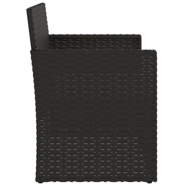 Gartenbank mit Kissen Schwarz 105 cm Poly Rattan