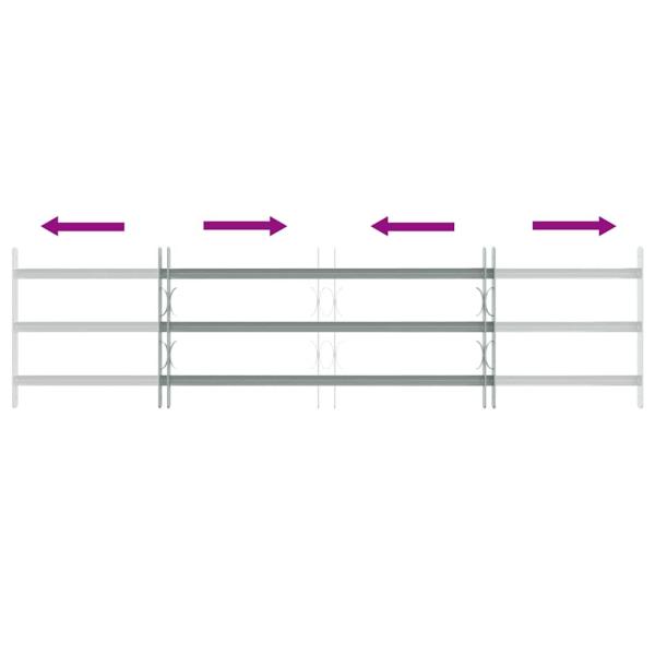 Fenstergitter Verstellbar mit 3 Querstäben 1000-1500 mm