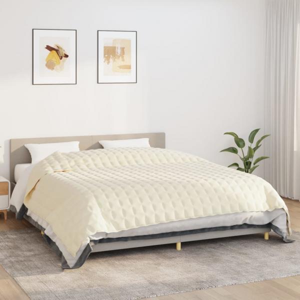 ARDEBO.de - Gewichtsdecke Hellcreme 235x290 cm 11 kg Stoff