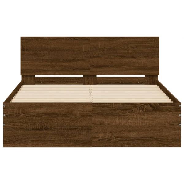 Bettgestell mit Kopfteil Braun Eiche-Optik 120x200 cm