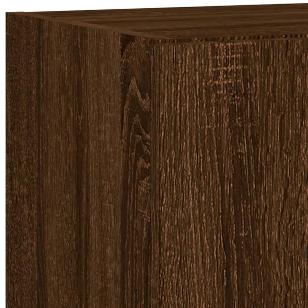 5-tlg. Wohnwand mit LED-Beleuchtung Braun Eichen-Optik