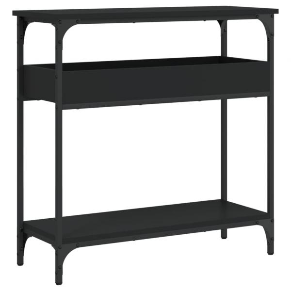 ARDEBO.de - Konsolentisch mit Ablage Schwarz 75x29x75cm Holzwerkstoff