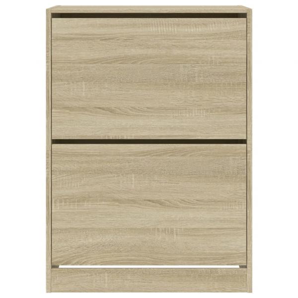 Schuhschrank mit 2 Klappen Sonoma-Eiche 80x42x108 cm
