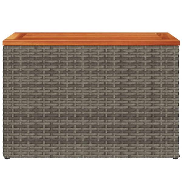 Garten-Beistelltische 2 Stk. Grau 55x34x37cm Poly Rattan Holz