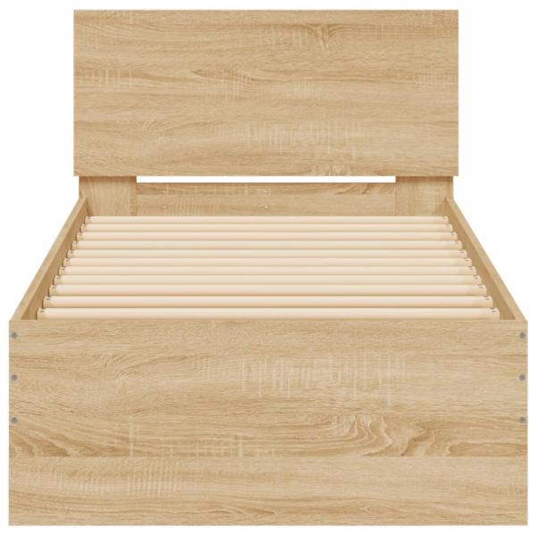 Bettgestell mit Kopfteil Sonoma-Eiche 90x190 cm Holzwerkstoff