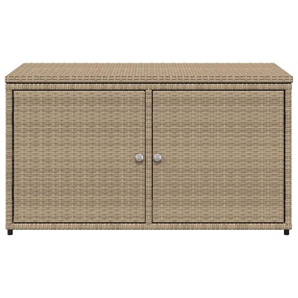 Gartenschrank Beige 110x55x60,5 cm Poly Rattan