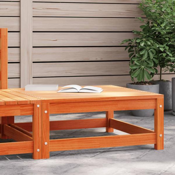 ARDEBO.de - Gartenhocker Wachsbraun 70x70x30 cm Massivholz Kiefer