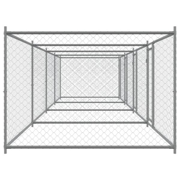 Hundezwinger mit Türen Grau 8x2x1,5 m Verzinkter Stahl