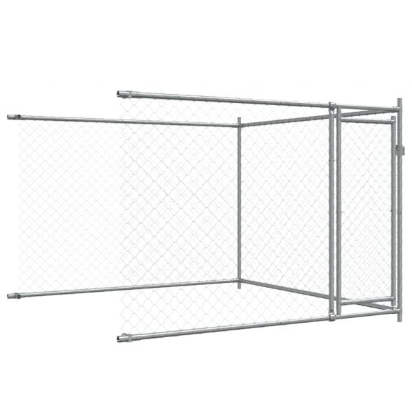 Hundezwinger mit Türen Grau 8x2x1,5 m Verzinkter Stahl