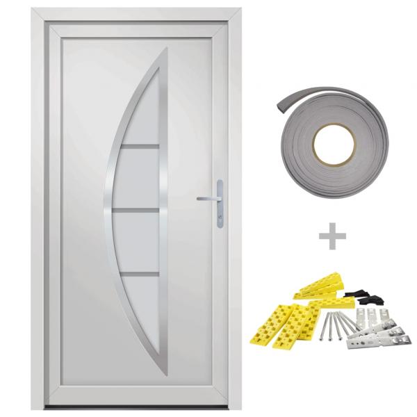 Haustür Weiß 98x208 cm PVC